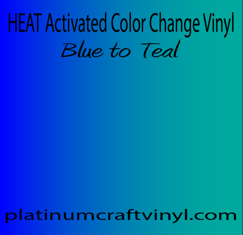 Heat activated Blue to Teal Color Changing Vinyl