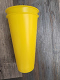 24 Oz Plastic Cup with Lid and Straw