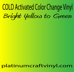 Cold Activated Yellow to Green Color Changing Vinyl